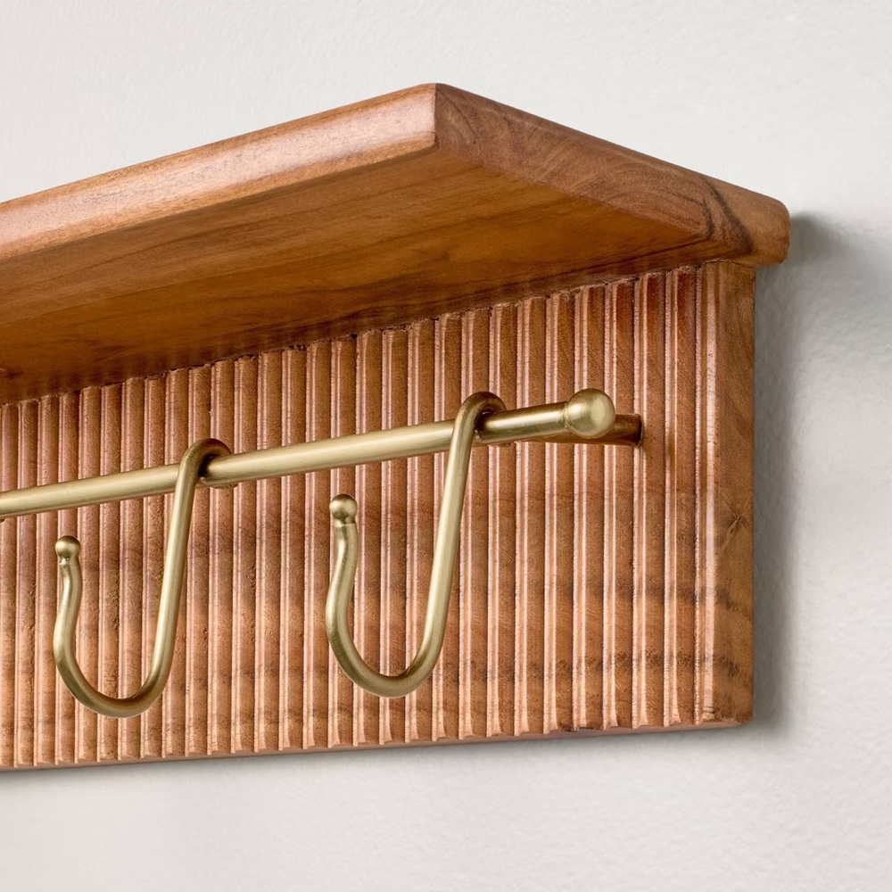 24" Grooved Wall Shelf with Rail and Hooks - Hearth & Hand™ with Magnolia - Picture 4 of 4